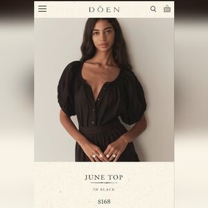 Doen June Puff Sleeve Blouse Black MEDIUM